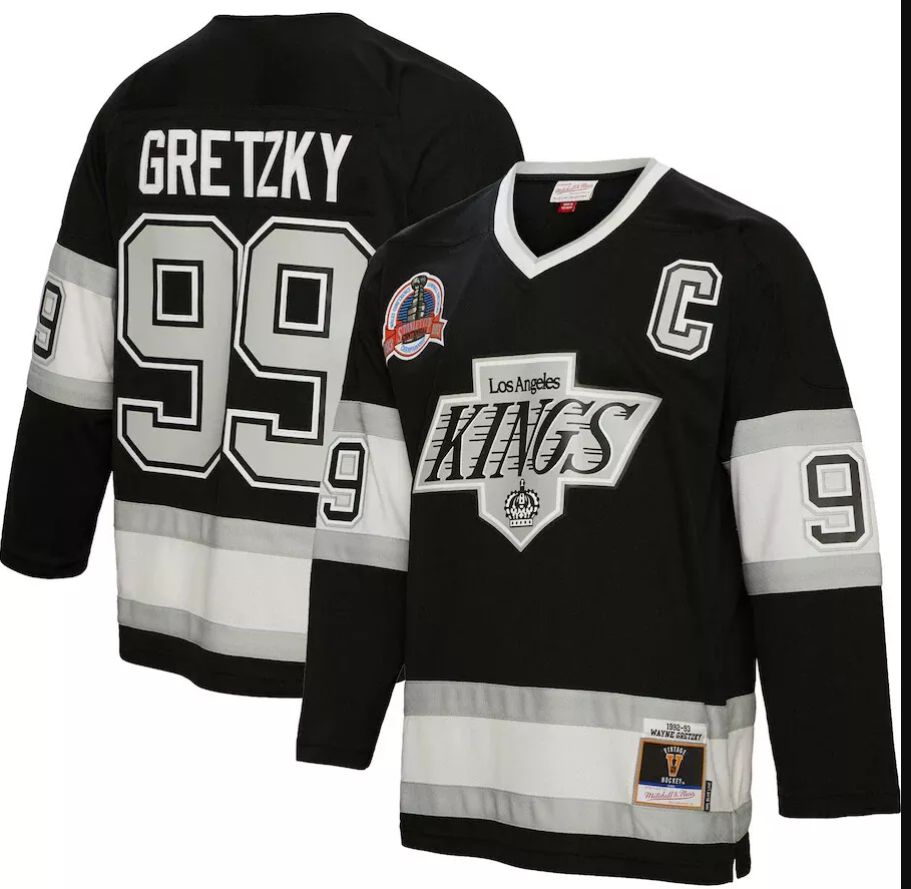 Youth Los Angeles Kings #99 Wayne Gretzky Mitchell Ness Blue Line 1992 Player Jersey